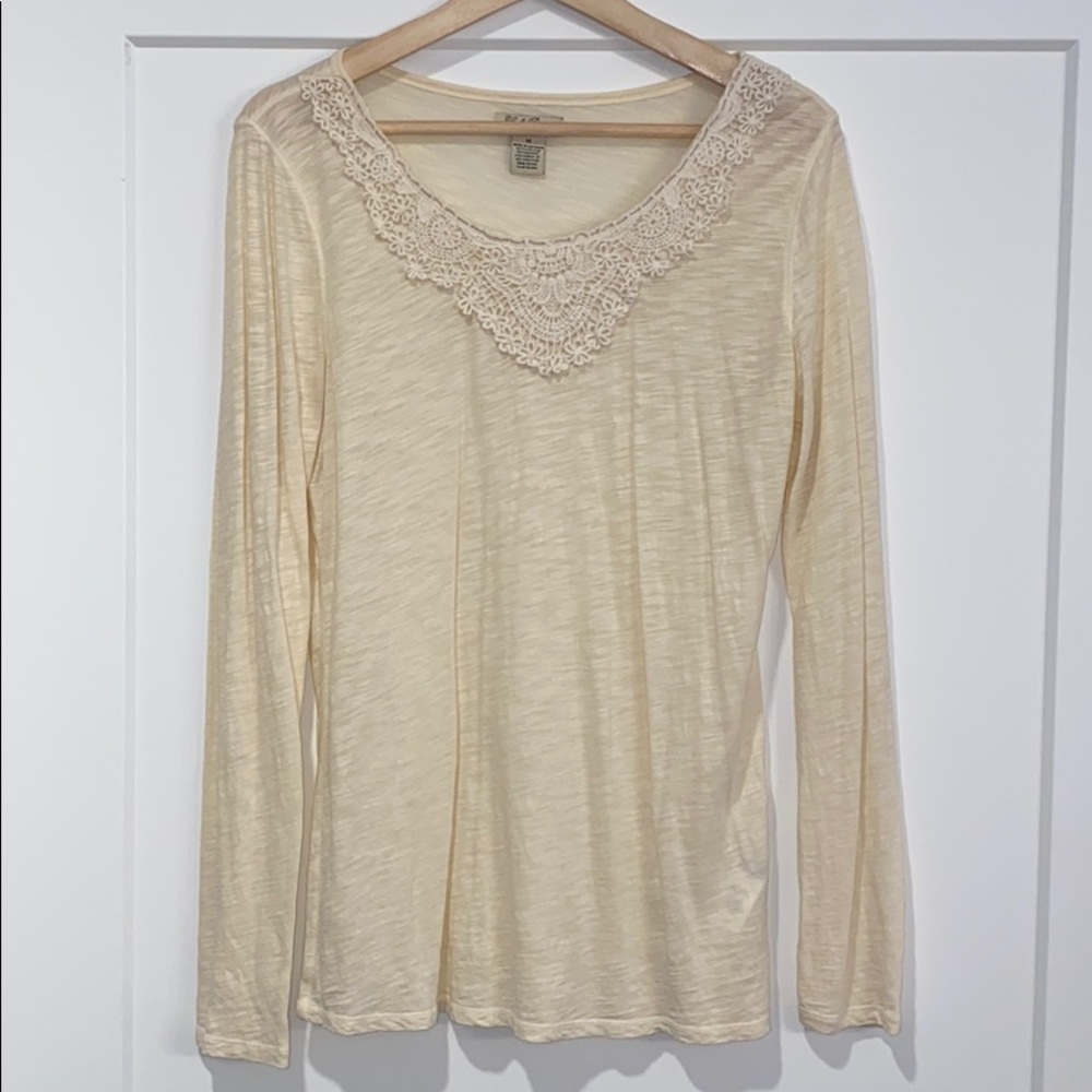 Lucky Brand Long Sleeve Tee With Embroidery